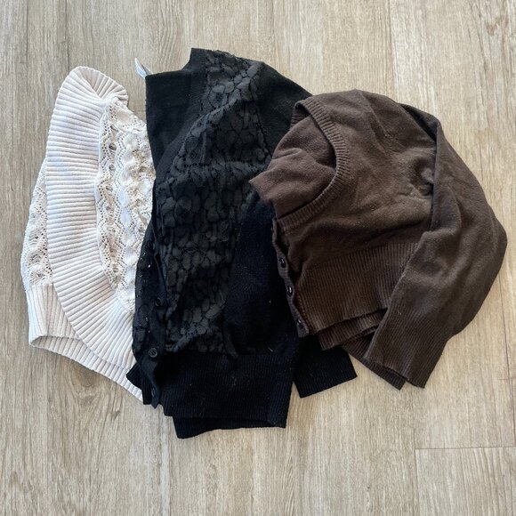Womens Bundle of 3 Cropped Cardigans/Shrugs - M - Picture 1 of 13